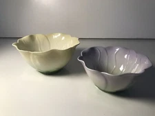 ZARA Home Pastel Yellow Pink Floral Porcelain Bowl Set of 2  EXC Cottagecore