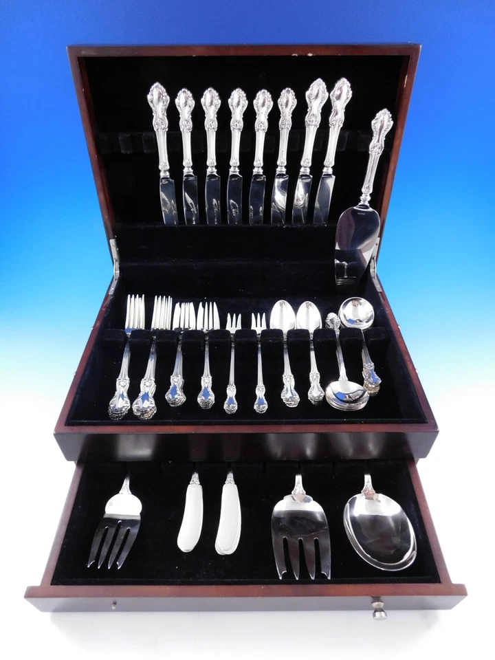 Conjunto de serviço de talheres de prata esterlina Georgian Shell by Fr Whiting Concord 60 peças - Imagem 2 de 4