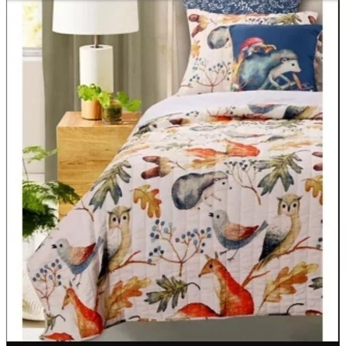 Belk woodland animals quilt pillow shams Willow bedding set 3pc