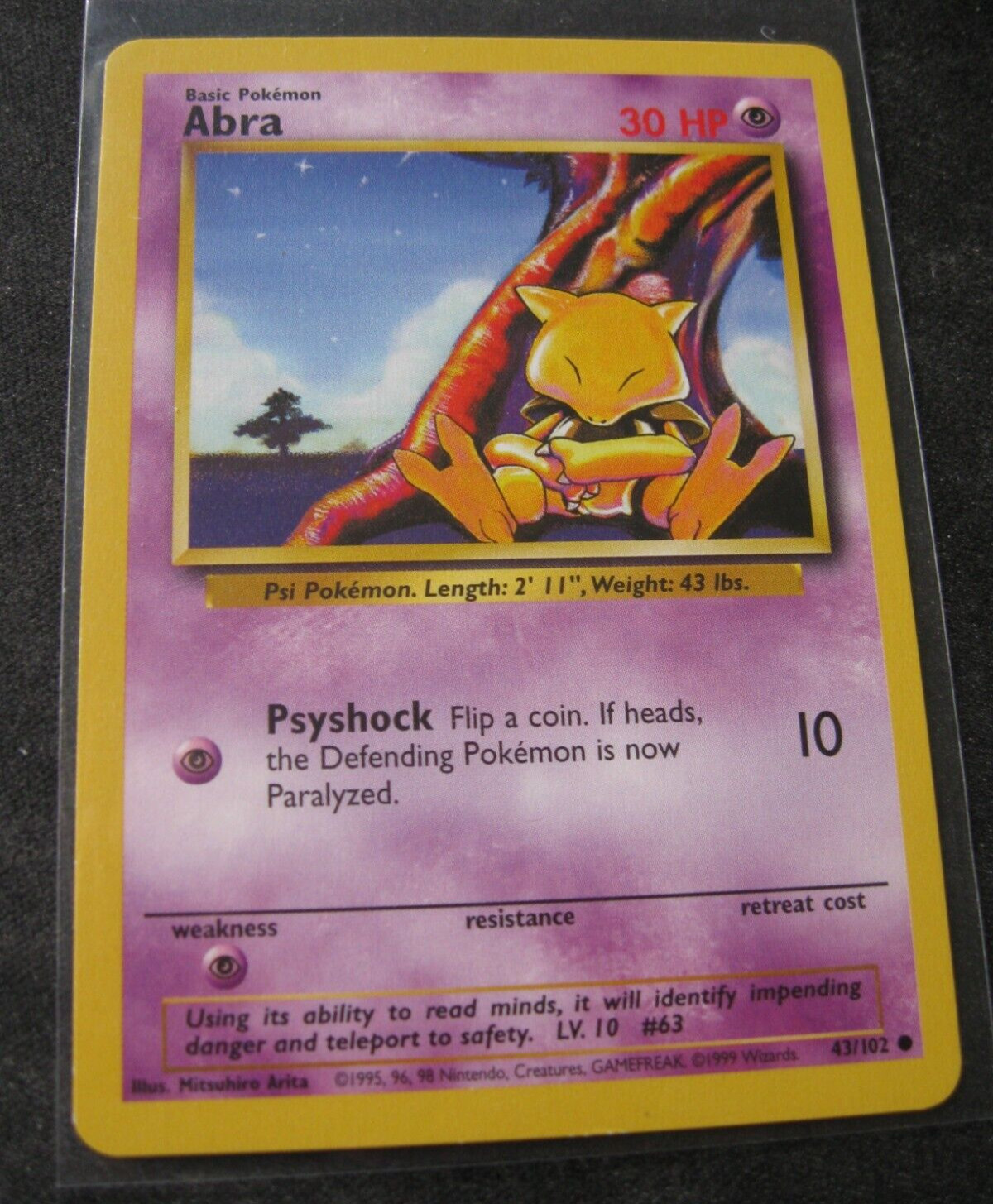 ABRA 1999 POKEMON BASE UNLIMITED #43 Vintage Common NM