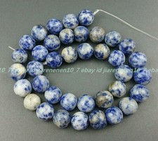 Wholesale 6/8/10/12mm Natural Blue Spot Jasper Gemstone Round Loose Beads 15''