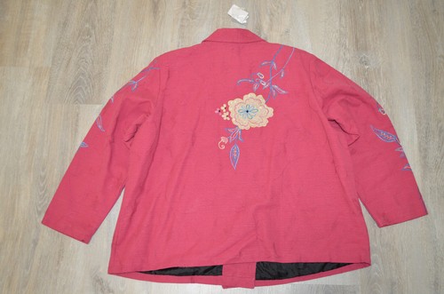 Vintage Indigo Moon Ladies Blazer Velvet Floral Rose Womens Jacket Boho Hippie S - Picture 5 of 12