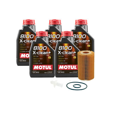 5L Motul 8100 X-CLEAN +5W30 Wix Filter Motor Oil Change Kit API SN/CF For Toyota