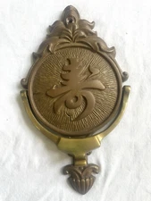 Chinese "Longevity" Character Sand Cast Brass Door Knocker