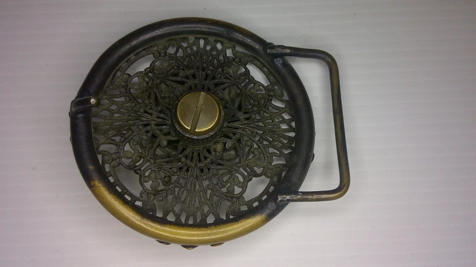 Raro Vintage MCM Hide You Stash Cinturón Hebilla Cabeza de León Compartimento Oculto Z147 Foto 2 de 4