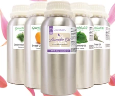 Bulk Essential Oil 16-32 fl oz Aluminum Bottle, All Natural Uncut, 50+ Oils