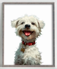 Maltese Dog Art Print, Wall Art Decor, Dog, Pet Wall Art Print #73