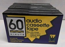 Vtg 60 Minute Blank Audio Cassette Tapes Lot Of 6 New Sealed Walmart