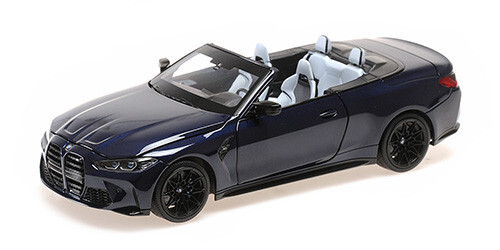 Voiture miniature BMW M4 Cabriolet 2020 Minichamps 1/18 en métal bleu