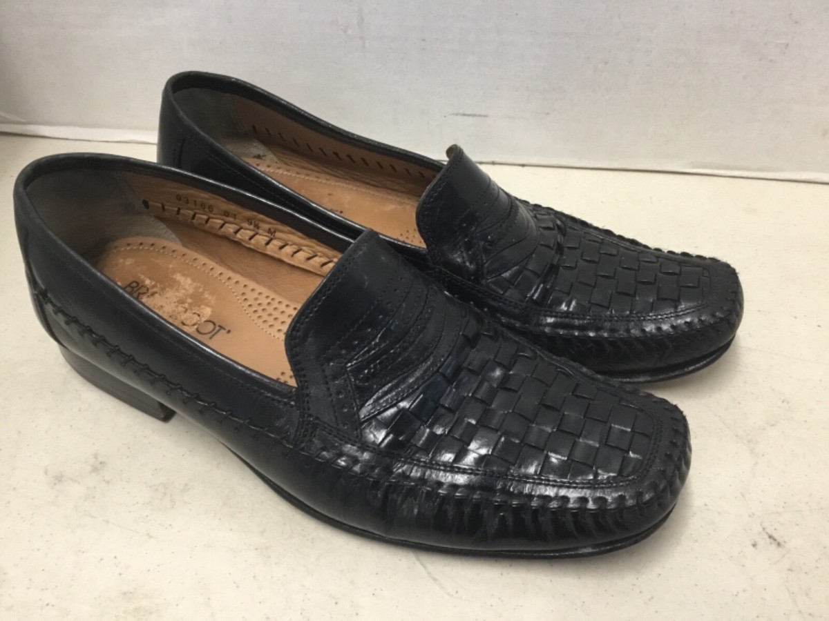 Brass Boot Leather Upper Sole Loafer 9 1/2 M Black Men display picture 2