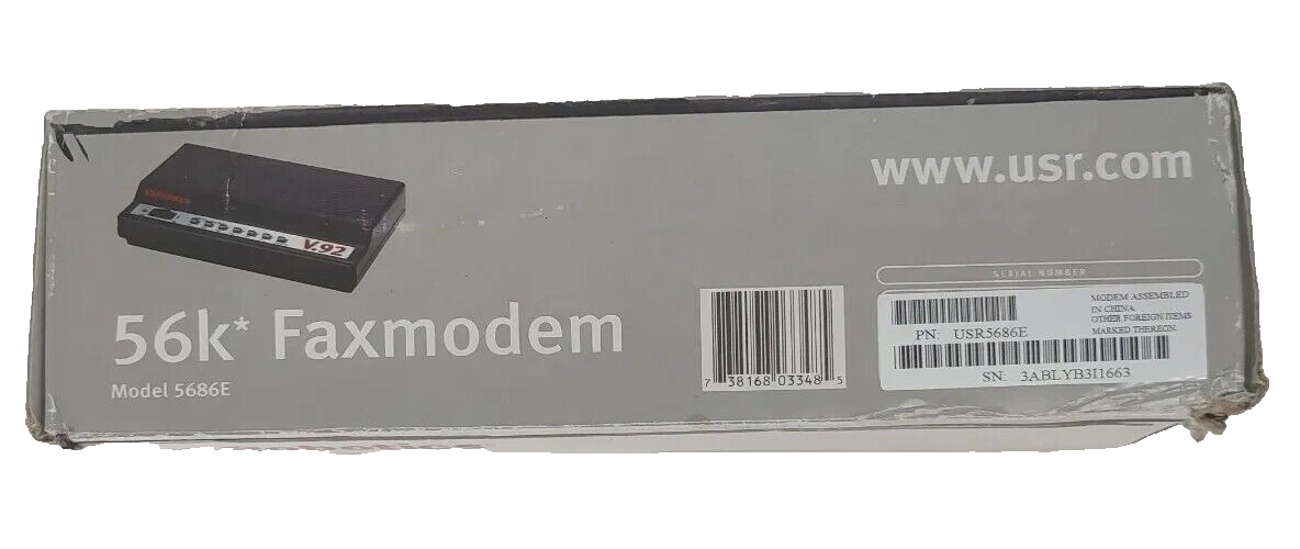 56k Modum Dial-up Internet Modem US Robotics V.92 56K External Fax Modem - Faster ...