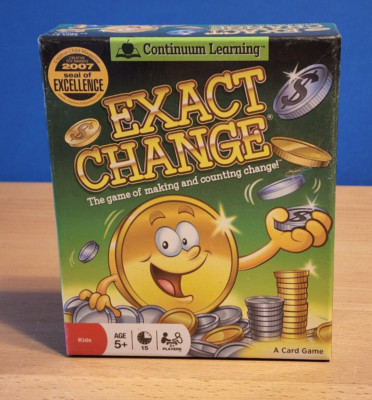 Exact Change Card Game - Continuum Games - Educational Money Counting Game - New