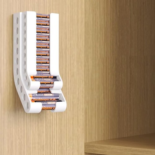 Organizador de almacenamiento de baterías montaje en pared dispensador de baterías soporte contenedor de baterías - Imagen 5 de 18