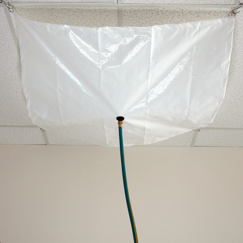 Sigman 3' x 3' Drain Tarp Roof Ceiling Leak Diverter Tarp - White Poly - New