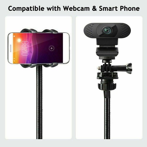 21Inch Webcam Stand Flexible Desk Mount Clamp Gooseneck Stand+Mini Tripod Holder - Picture 12 of 17