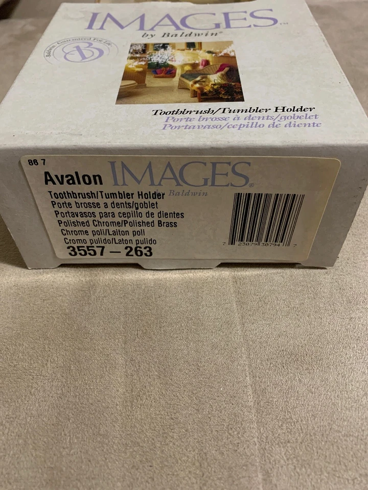 Cepillo de dientes/vaso Images By Baldwin "AVALON" cromo pulido/latón 3557-263 Foto 4 de 4