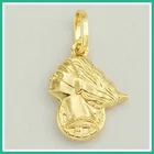 18k Solid Yellow GOLD Lady Goddess of Fortuna Fortune Good Luck Pendant Charm