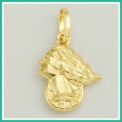 18k Solid Yellow GOLD Lady Goddess of Fortuna Fortune Good Luck
