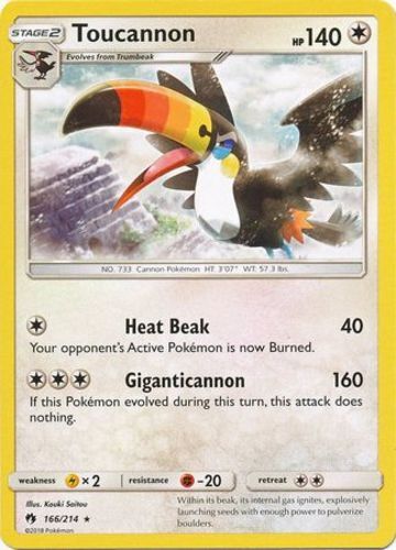 Pokemon Toucannon - 166/214 - Rare NM-Mint Lost Thunder
