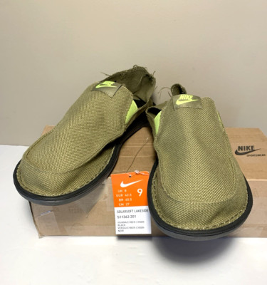 Nike Solarsoft Lakeside Men's Size 8  Slip-On Iguana Shoes 511363 201 Grillroom