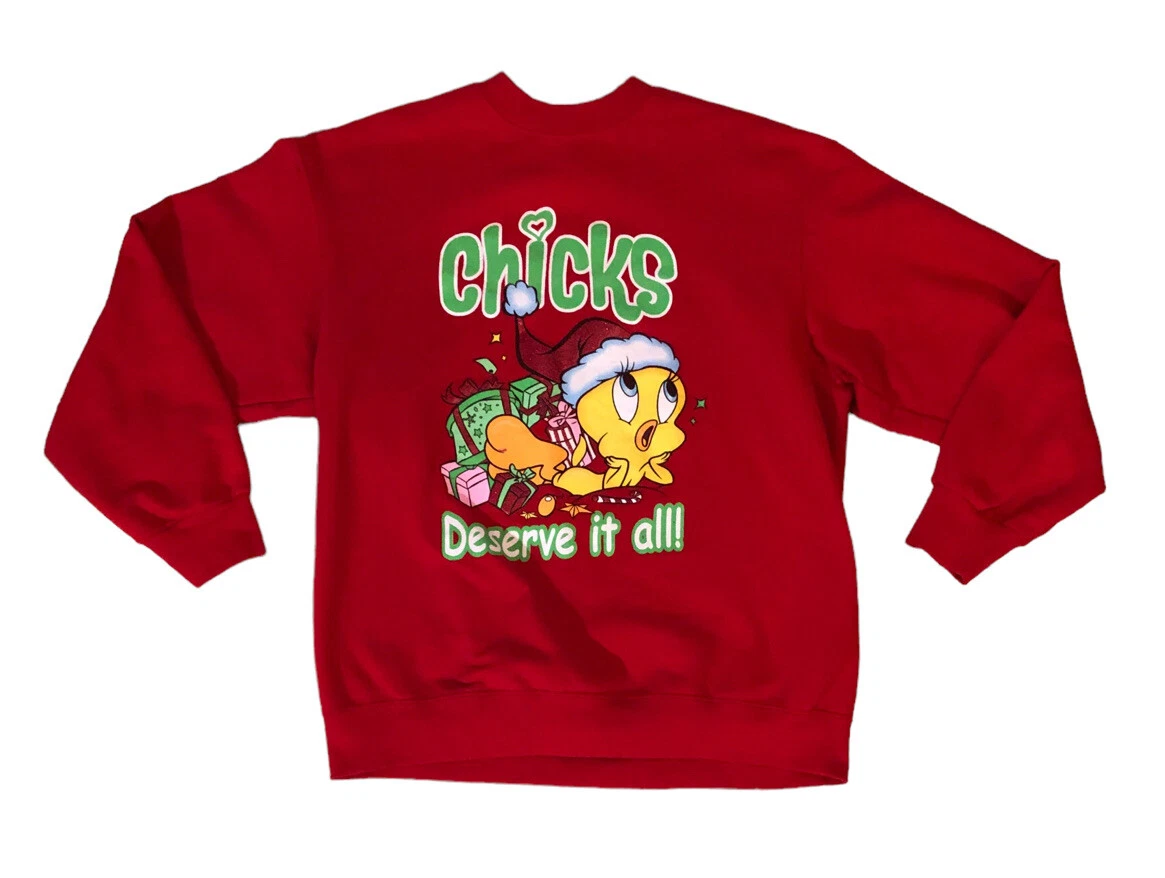 Vintage Looney Tunes Tweety Bird Holiday Christmas Sweater Sweatshirt Sz L  Large | eBay