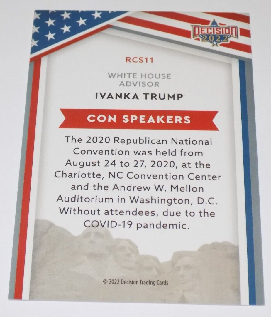 Decision 2022 Update CON SPEAKERS White House Advisor Ivanka Trump