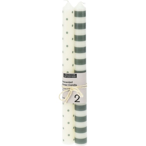 Pair of Unscented Christmas Candles | Set of 2 Tapered Dinner Candles - 25cm - Picture 7 of 7