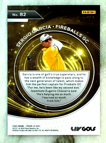 Sergio Garcia 2024 Panini Prizm LIV Golf Captains Insert Card-#82 Fireballs GC - 第 4/4 張圖片
