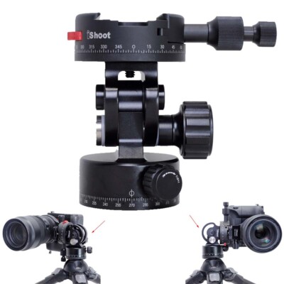 iShoot 2D 360°Panorama Stativkopf Kugelkopf Koaxial Indexier Panoramakopf Klemme