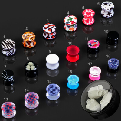 3-24mm Saddle Plug Ohr Piercing Flesh Tunnel double flared Acryl Z454