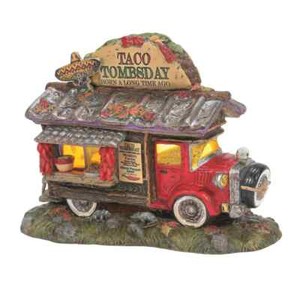 Enesco Tombsday Halloween Village Building Food Truck Taco