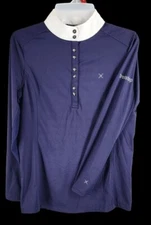 Tredstep Ladies Solo Navy Blue Long Sleeve Competition Equestrian Shirt SIZE 6