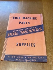 1948 JOE MUNVES COIN MACHINE PARTS and SUPPLIES CATALOG