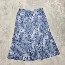 Vintage Sag Harbor Skirt Womens 18 Blue Floral Chiffon A-Line Long Lightweight