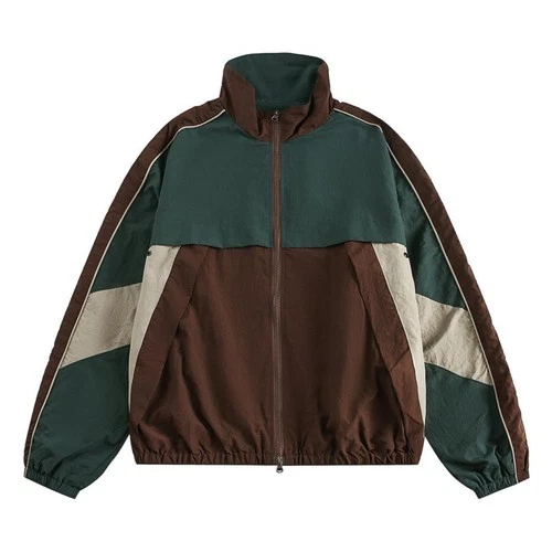 Men Women Vintage Patchwork Jacket Windbreaker Hip Hop Streetwear Harajuku Coat - product listing photo