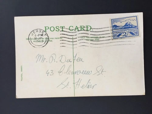 GB 1943 JERSEY 2½d ON FDC POSTCARD TO ST HELIER