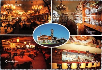 Las Vegas Alpine Village Inn Multi-View Postcard - Swiss German Cuisine Nevada