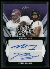 2024 Leaf Heroes And Prospects Michael Vick Kyron Drones Auto /10