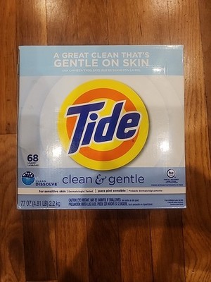 Tide Clean & Gentle Laundry Detergent Powder 68 Loads 77 Oz  Box Hypoallergenic