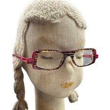 Vintage Theo Mango Eyeglasses Tortoise Pink Architectural Frame Belgium Women KC