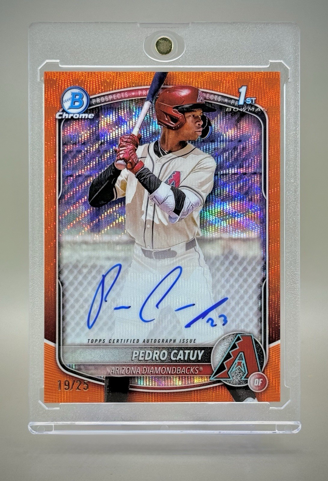 Pedro Catuy 2025 1st Bowman Chrome #CPA-PC Orange Wave Refractor Auto #/25 SP