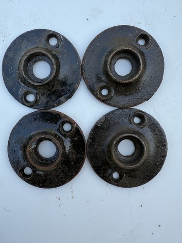 Antique Cast Iron Rosette Escutcheon For Door Knob - Set Of 4