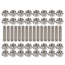 16 Pcs Stainless Steel Exhaust Manifold Stud Nuts Kit Compatible with Ford 4.6 5