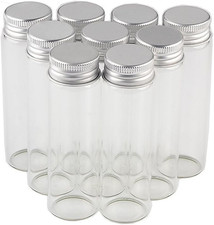 12 Pack 50ml Empty Glass Seal Bottles Sample Bottle Liquid Container with Lids
