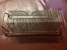 Vintage Metal Wire 40 Slot Record Rack For 45 rpm Vinyl Records Brass Tone