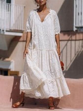 Spell & The Gypsy Collective Fairytale Anglaise Cream Eyelet Maxi Dress XS
