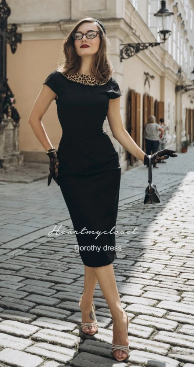 Black Little Black 1950s Vintage Dresses for Women for sale