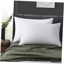 100 Cotton Zippered Pillow Cases Size Set of Super Soft  Breathable Queen 2