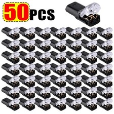 50 pcs Double Wire Plug in Connector Cable Clamp with Locking Buckle AWG 18-22