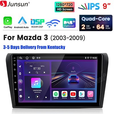 2+64G Android 15 Carplay For Mazda 3 2004-2009 Car Stereo Radio GPS Navi SWC RDS
